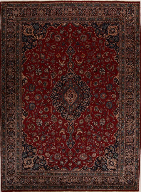 Mashad Red Hand Knotted 96 X 133  Area Rug 251-14285 Image 0
