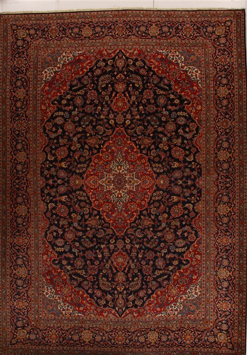 Mashad Blue Hand Knotted 103 X 145  Area Rug 251-14295 Image 0