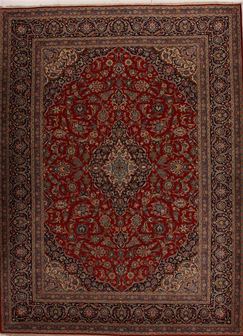Kashan Red Hand Knotted 103 X 1310  Area Rug 251-14296 Image 0