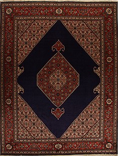 Persian Tabriz Blue Rectangle 10x12 ft Wool Carpet 14299