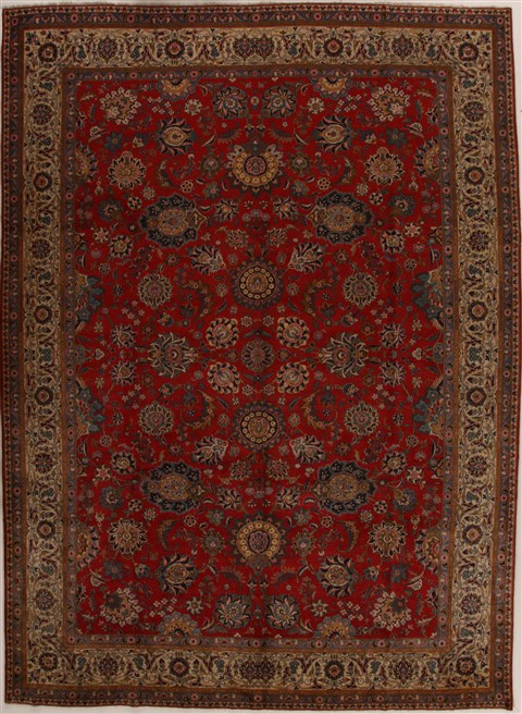 Kashan Red Hand Knotted 95 X 1210  Area Rug 251-14300 Image 0