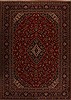 Kashan Red Hand Knotted 104 X 141  Area Rug 251-14306 Thumb 0