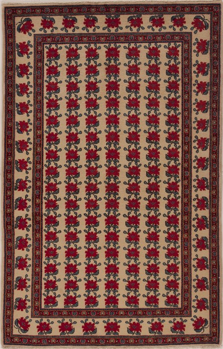 Floral Beige Hand Knotted 42 X 610  Area Rug 251-14323 Image 0