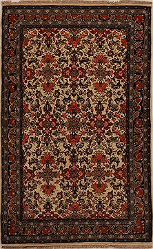 Bidjar Beige Hand Knotted 4'6" X 7'3"  Area Rug 251-14342