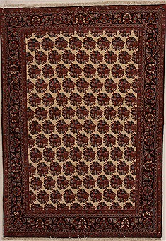 Persian Bidjar Beige Rectangle 5x7 ft Wool Carpet 14343