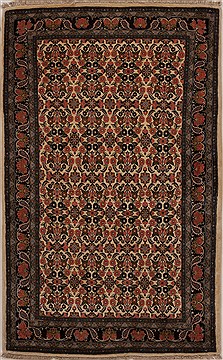 Persian Bidjar Beige Rectangle 5x7 ft Wool Carpet 14347