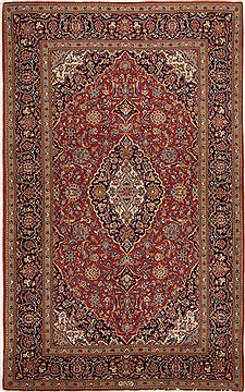 Persian Kashan Red Rectangle 5x7 ft Wool Carpet 14348