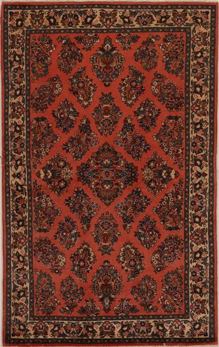 Sarouk Red Hand Knotted 43 X 69  Area Rug 251-14352 Image 0
