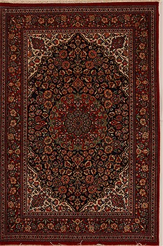 Persian Shahreza Blue Rectangle 5x7 ft Wool Carpet 14368