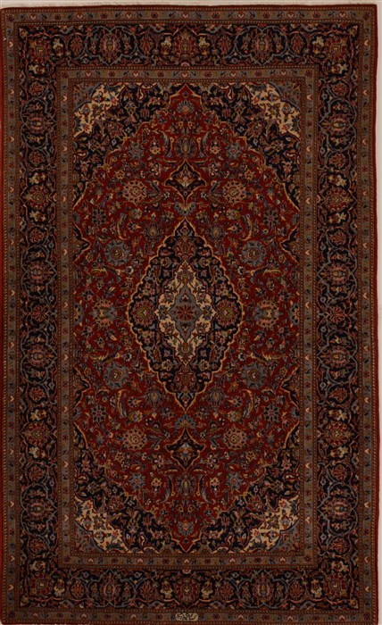 Kashan Red Hand Knotted 47 X 76  Area Rug 251-14369 Image 0