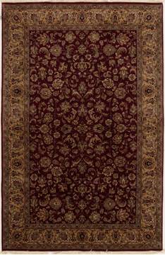 Indian Kashan Red Rectangle 6x9 ft Wool Carpet 14375