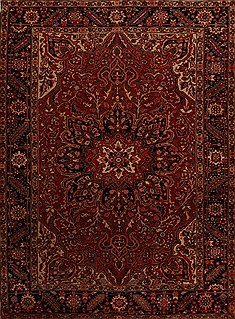 Persian Heriz Red Rectangle 9x12 ft Wool Carpet 14380
