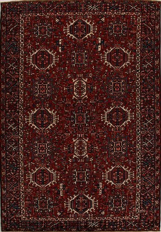Karajeh Red Hand Knotted 7'10" X 11'4"  Area Rug 251-14381