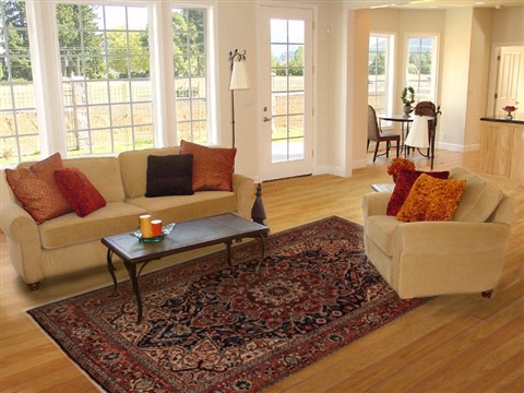 Heriz Blue Hand Knotted 82 X 108 Area Rug 251-14384 Image 4