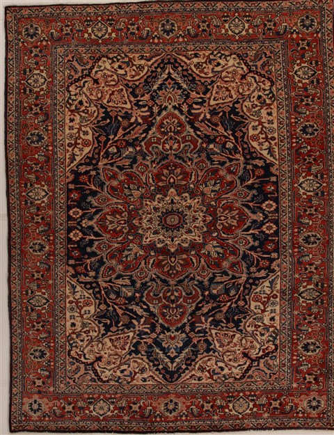Heriz Blue Hand Knotted 82 X 108 Area Rug 251-14384 Image 0