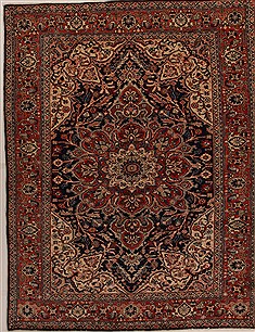 Persian Heriz Blue Rectangle 8x11 ft Wool Carpet 14384