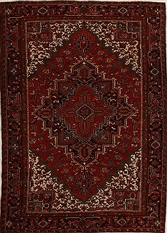 Heriz Red Hand Knotted 7'9" X 11'0"  Area Rug 251-14390