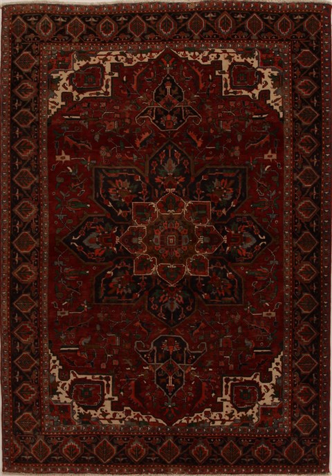 Heriz Red Hand Knotted 79 X 111 Area Rug 251-14393 Image 0