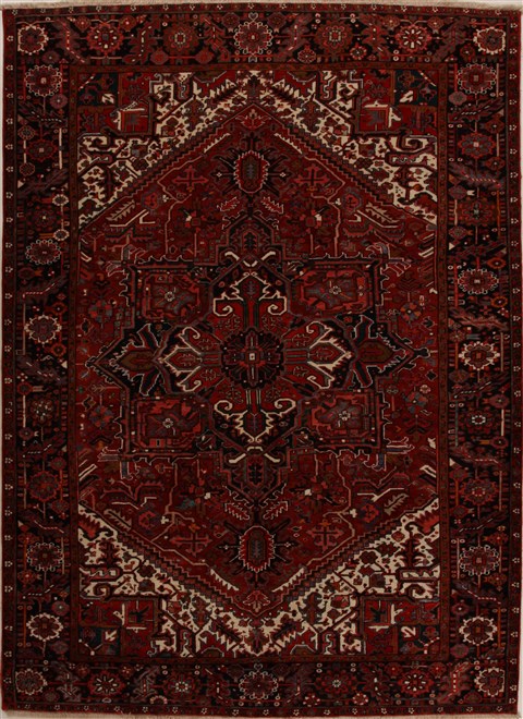 Heriz Red Hand Knotted 88 X 121 Area Rug 251-14394 Image 0
