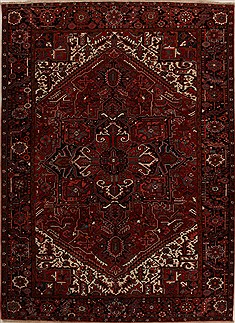 Persian Heriz Red Rectangle 9x12 ft Wool Carpet 14394