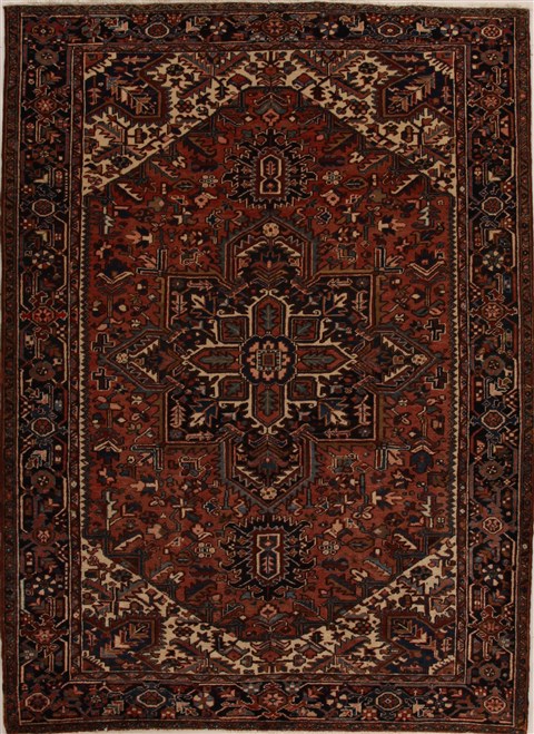 Heriz Red Hand Knotted 82 X 113 Area Rug 251-14398 Image 0