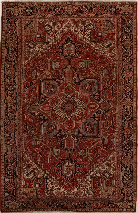 Heriz Red Hand Knotted 79 X 122  Area Rug 251-14399 Image 0