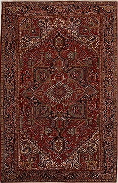 Persian Heriz Red Rectangle 8x11 ft Wool Carpet 14399