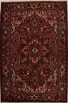 Heriz Red Hand Knotted 7'10" X 11'8"  Area Rug 251-14400
