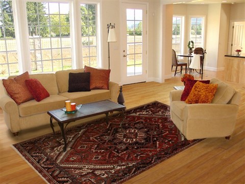 Heriz Red Hand Knotted 84 X 103 Area Rug 251-14401 Image 4