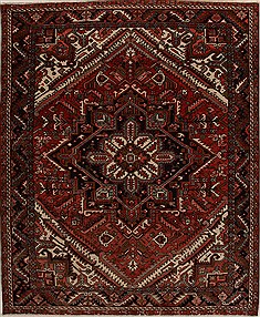 Persian Heriz Red Rectangle 8x10 ft Wool Carpet 14401