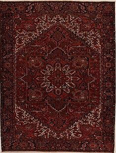 Persian Heriz Red Rectangle 8x11 ft Wool Carpet 14404