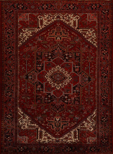 Heriz Red Hand Knotted 87 X 118 Area Rug 251-14405 Image 0
