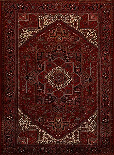 Persian Heriz Red Rectangle 9x12 ft Wool Carpet 14405