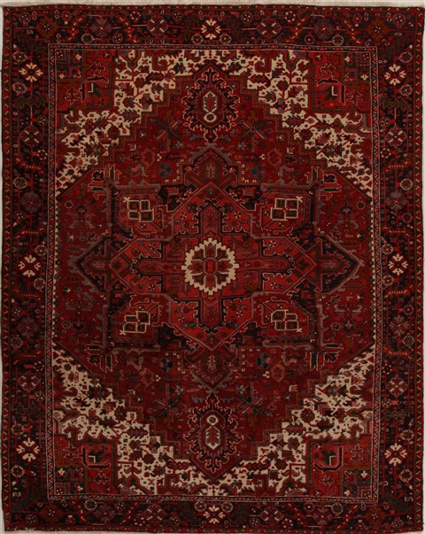 Heriz Red Hand Knotted 85 X 112 Area Rug 251-14407 Image 0