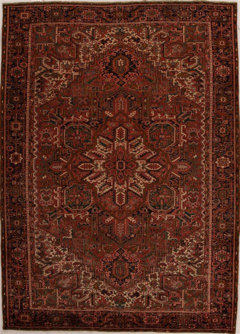 Heriz Red Hand Knotted 86 X 118  Area Rug 251-14414 Image 0