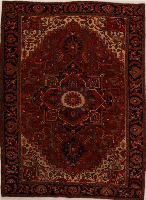 Heriz Red Hand Knotted 82 X 110 Area Rug 251-14420 Image 0