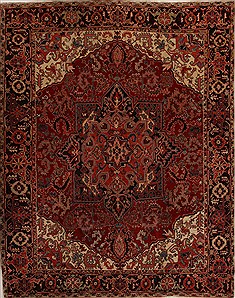 Persian Heriz Red Rectangle 10x12 ft Wool Carpet 14444