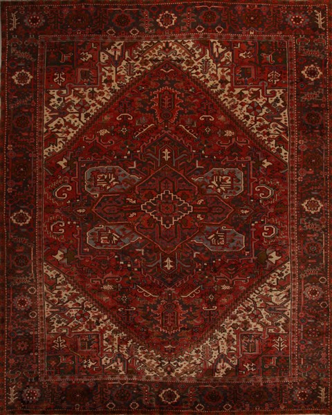 Heriz Red Hand Knotted 910 X 128 Area Rug 251-14446 Image 0