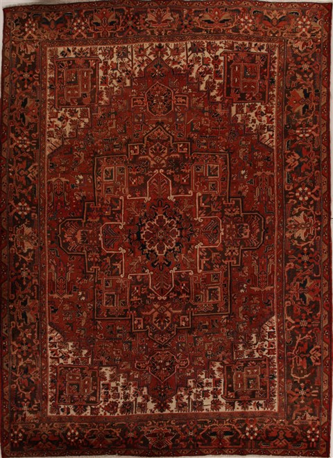 Heriz Red Hand Knotted 98 X 135 Area Rug 251-14447 Image 0