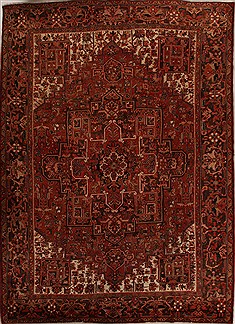 Persian Heriz Red Rectangle 10x13 ft Wool Carpet 14447