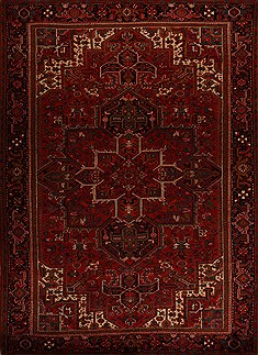 Persian Heriz Red Rectangle 10x13 ft Wool Carpet 14453