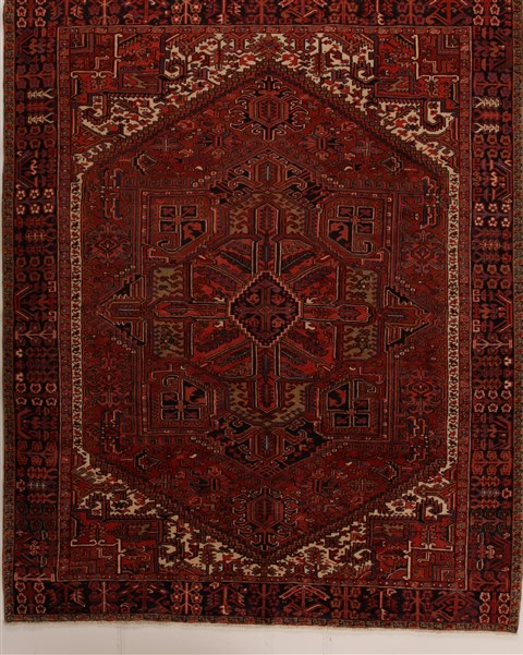 Heriz Red Hand Knotted 101 X 126  Area Rug 251-14458 Image 0