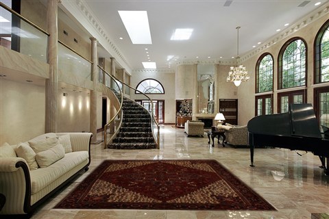 Heriz Red Hand Knotted 104 X 128 Area Rug 251-14459 Image 1