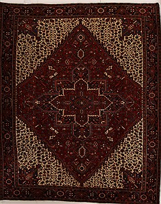 Persian Heriz Red Rectangle 10x13 ft Wool Carpet 14459