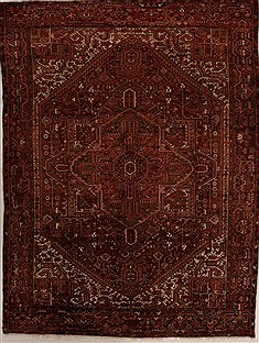 Persian Heriz Red Rectangle 10x13 ft Wool Carpet 14460