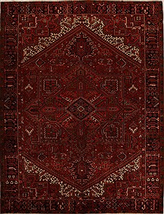 Persian Heriz Red Rectangle 10x13 ft Wool Carpet 14465