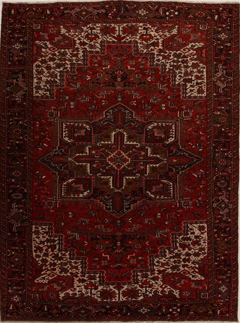 Heriz Red Hand Knotted 96 X 124  Area Rug 251-14467 Image 0