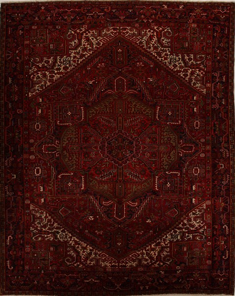 Heriz Red Hand Knotted 100 X 129 Area Rug 251-14470 Image 0