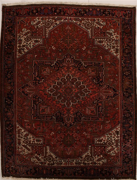 Heriz Red Hand Knotted 98 X 124  Area Rug 251-14473 Image 0