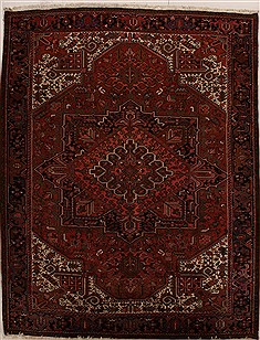 Persian Heriz Red Rectangle 10x12 ft Wool Carpet 14473